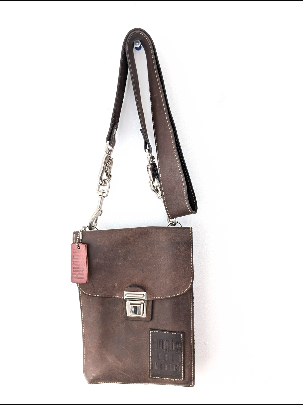 Vintage Rugby North America Leather Crossbody – Heritage Minimalist Satchel